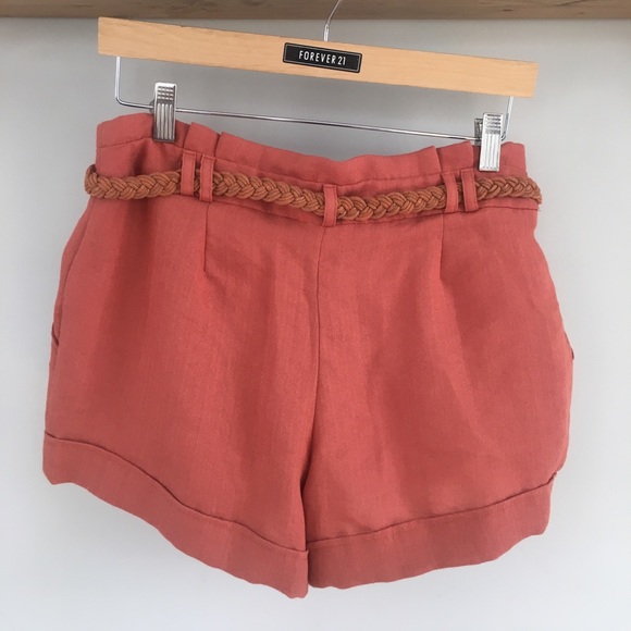 Rust Orange Cotton Plus Size Shorts main image 1